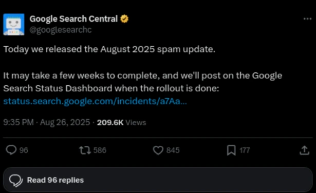 Google August 2025 Spam Update
